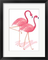 Flamingo Walk Watercolor I Framed Print