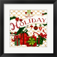 Gold Christmas Cheer II Framed Print