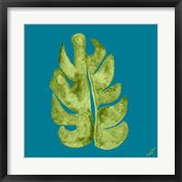 Leaf On Teal II Fine Art Print