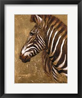 Gold Zebra Framed Print