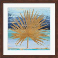 Gold and Teal Leaf Palm I Fine Art Print