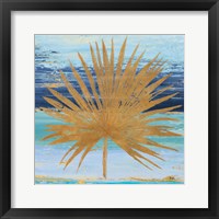 Gold and Teal Leaf Palm I Framed Print