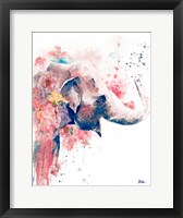 Floral Water Elephant Framed Print