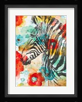 Vibrant Zebra Framed Print