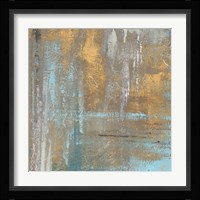 Gold Abstract on Teal Fine Art Print
