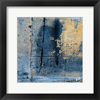 Gold on Blue Square I Fine Art Print