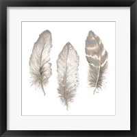 Neutral Watercolor Feathers II Fine Art Print