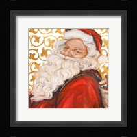 Gold Damask Santa Fine Art Print
