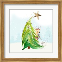 Whimsical Tree and Reindeer Fine Art Print