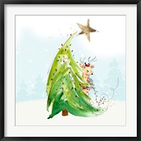Whimsical Tree and Reindeer Fine Art Print