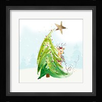 Whimsical Tree and Reindeer Fine Art Print