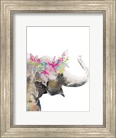 Water Elephant with Flower Crown Fine Art Print