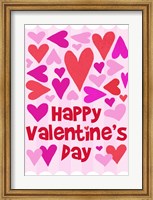 Happy Valentine with Hearts Fine Art Print