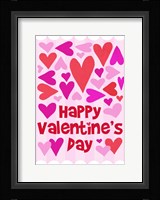 Happy Valentine with Hearts Fine Art Print