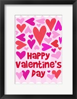 Happy Valentine with Hearts Fine Art Print