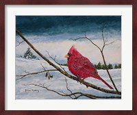 Cardinal In A Pastel Sky Fine Art Print