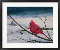 Cardinal In A Pastel Sky Fine Art Print