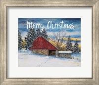 Merry Christmas Barn Fine Art Print