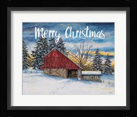 Merry Christmas Barn Fine Art Print