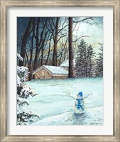 Snowman in Moonlight Fine Art Print