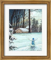 Snowman in Moonlight Fine Art Print