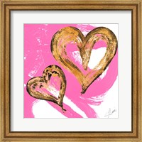 Pink & Gold Heart Strokes II Fine Art Print