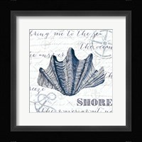 Indigo Shell I Framed Print