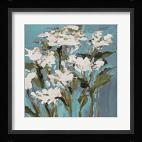 Wild Flowers on Blue I Fine Art Print