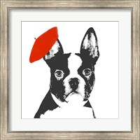 Red Beret Dog Fine Art Print