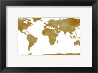 World Map Collection Gold Fine Art Print