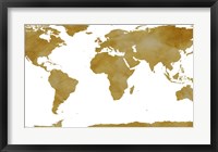 World Map Collection Gold Fine Art Print