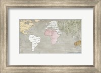 World Map Collection on Beige Fine Art Print