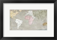 World Map Collection on Beige Fine Art Print