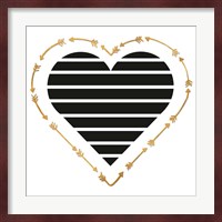 Heart Stripes and Gold Arrows Fine Art Print