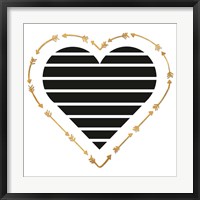 Heart Stripes and Gold Arrows Fine Art Print