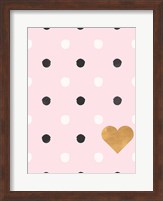 Heart White and Black Dots on Pink Fine Art Print