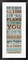 Plans to GIve you Hope Fine Art Print