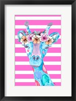 Funky Giraffe Framed Print