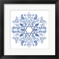 Indigo Hanukkah I Framed Print
