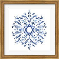 Indigo Hanukkah IV Fine Art Print