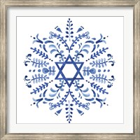 Indigo Hanukkah IV Fine Art Print