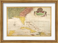 Map of Carolina, Florida & the Bahama Islands Fine Art Print