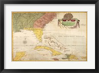 Map of Carolina, Florida & the Bahama Islands Fine Art Print