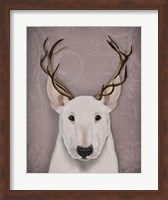 Bull Terrier and Antlers Fine Art Print