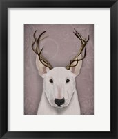 Bull Terrier and Antlers Fine Art Print