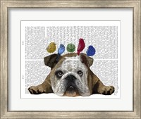 English Bulldog and Birds Fine Art Print