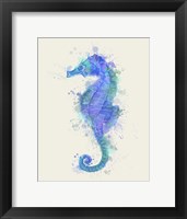 Seahorse Rainbow Splash Blue Fine Art Print