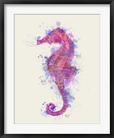 Seahorse Rainbow Splash Pink & Purple Fine Art Print