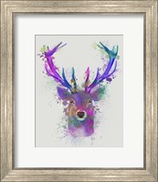 Deer Head 1 Rainbow Splash Pink and Purple Fine Art Print