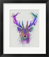 Deer Head 1 Rainbow Splash Pink and Purple Fine Art Print